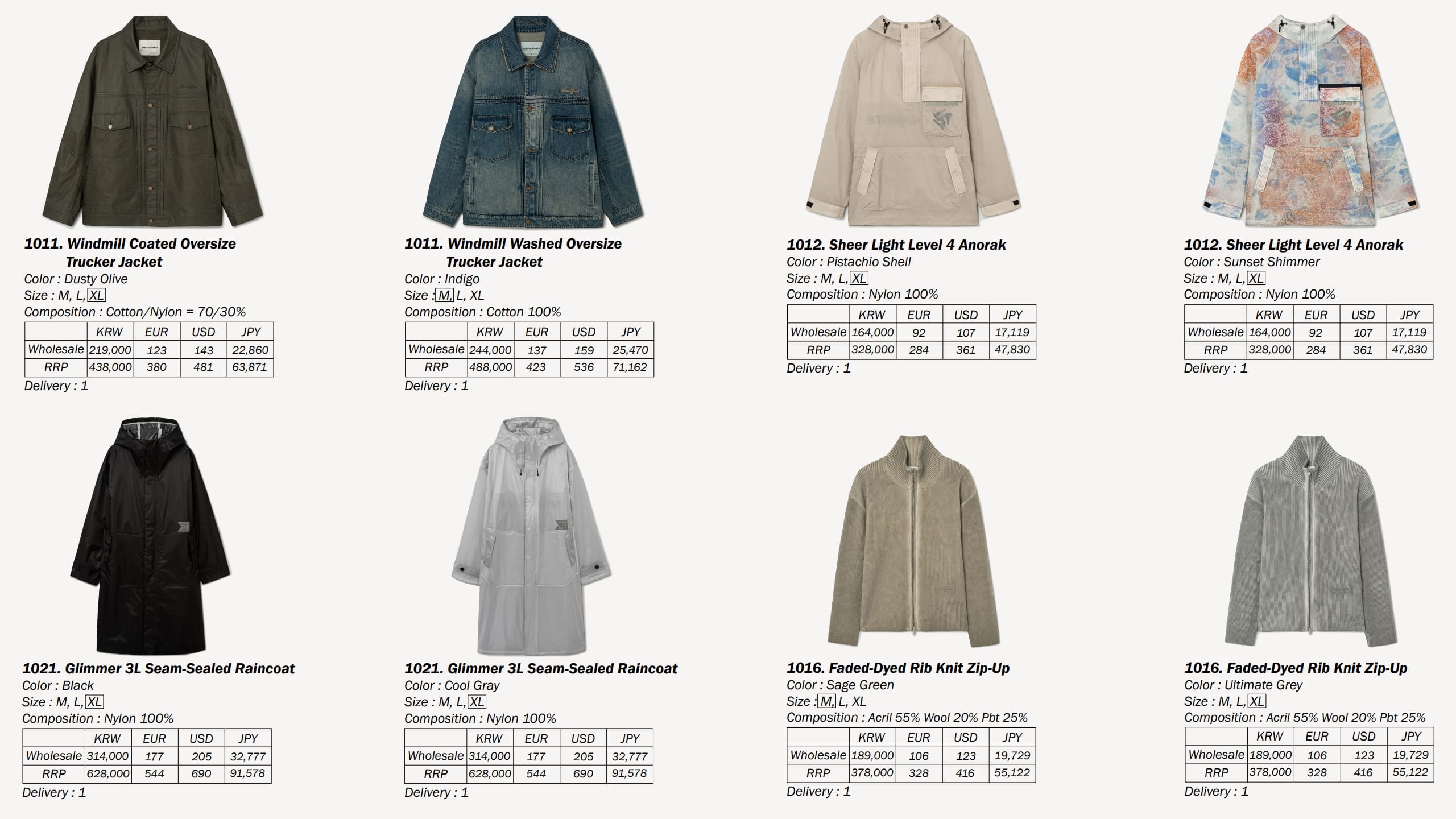SPECIALGUEST 27SS LINE SHEET – SPECIALGUEST®